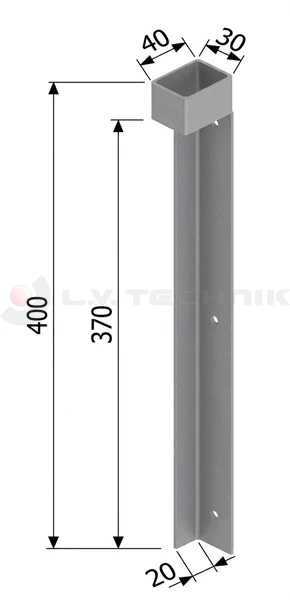 Angle bracket 400mm left-hand