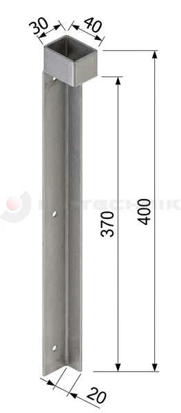 Szögprofil jobbos horganyzott 400mm
