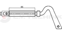 Single fluted locking pin 60mm