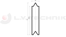 Alu profile 100x25 3300mm
