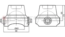 Tipper ball 60mm vertical socket