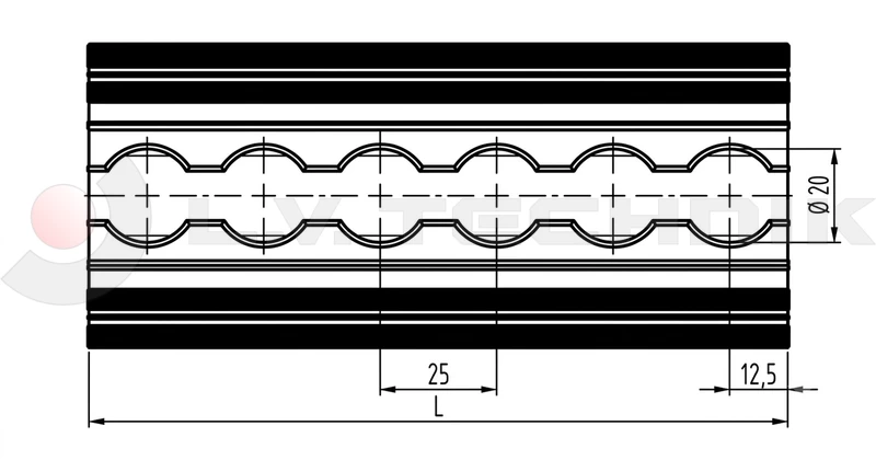 Airline rail 3000mm (glueable)