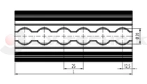 Airline rail 3000mm (glueable)