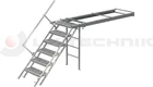 Hot galvanised pullout ladder, wide step with handrail