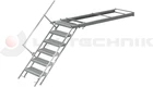 Hot galvanised pullout ladder, wide step with handrail