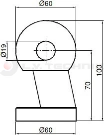 Tipper ball 60mm vertical front