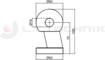 Tipper ball 60mm vertical front