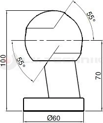 Tipper ball 60mm vertical rear right