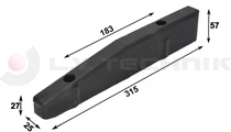Ütköző gumi 315 x 25 x 55 Krone 2 furat