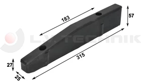 Rubber buffer 315x25x55 2 holes