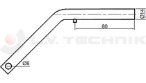 Tipper ball 50mm horizontal pin 14mm