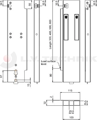 Kinnegrip K15 alu rakonca 400 hátsó bal