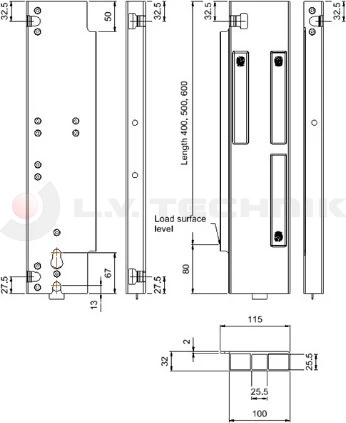 Kinnegrip K15 alu rakonca 400 hátsó bal