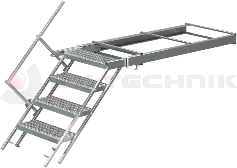 Folding step 4 step with handrail