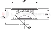 Tipper ball 80mm horizontal plastic inlay