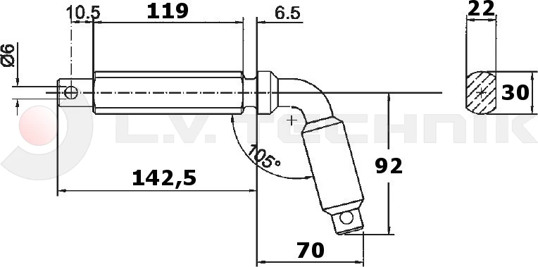 Billenő gömb 100mm vizsz.-hez csap párh.+bizt.lánc