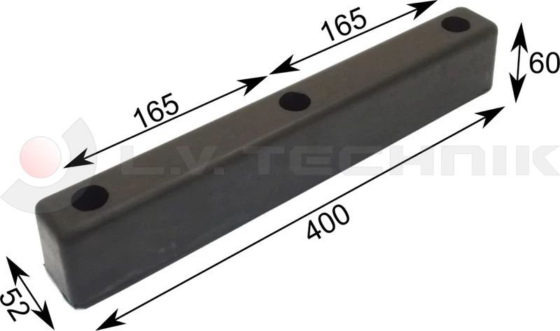 Rubber buffer 400x52x60