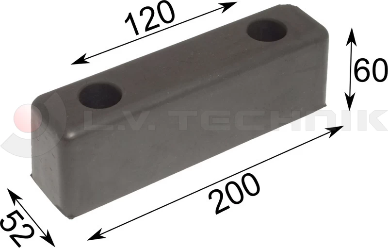 Rubber buffer 200x52x60