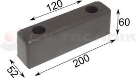 Rubber buffer 200x52x60