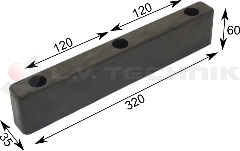 Rubber buffer 320x35x60