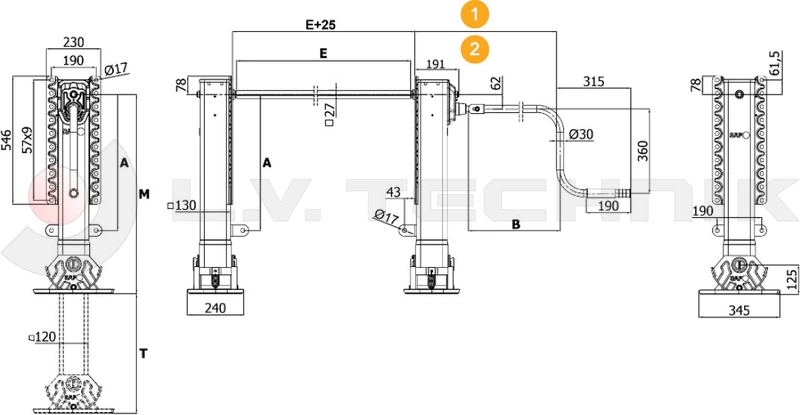 Landing gear kit - 800/855 compensating foot ATLAS 24