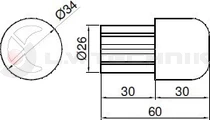 Tensioner end fitting 34mm