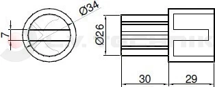 Tensioner plug 34mm cutted