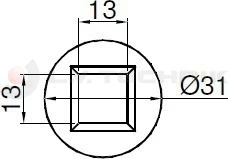 Tensioner plug 27mm squared