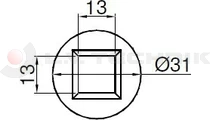 Tensioner plug 27mm squared