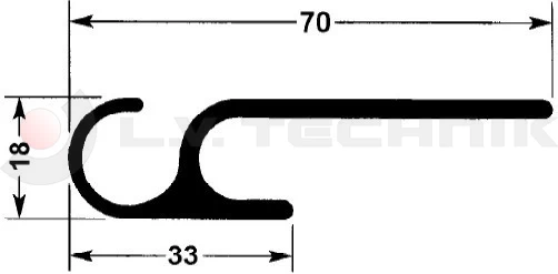 Ponyvafeszítő-fix ellendarab 3300 mm