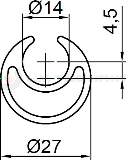 Alu curtain tensioner tube 3,3m 27mm