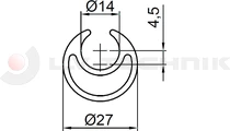 Alu curtain tensioner tube 3,3m 27mm