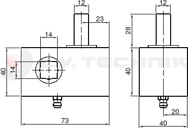 Curtain tensioner 12x12 squared right