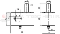 Curtain tensioner 12x12 squared right