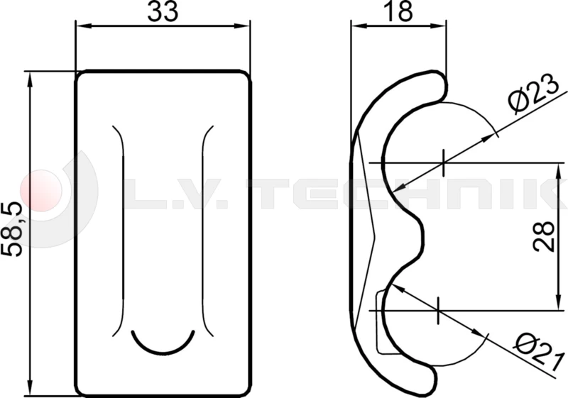 Tipper hinge hook heavy and DG