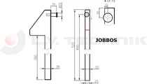 Sideboard head for tipper pillar long 400mm right