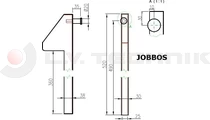 Sideboard head for tipper pillar long 400mm left