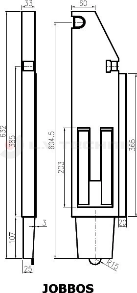 Tipper pillar 400/500 25mm rear right