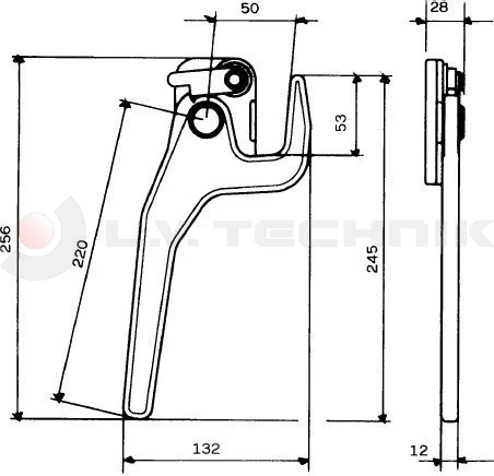 Side panel lock with keeper right
