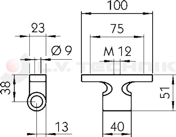 Hinge 6552 38mm M12 IT