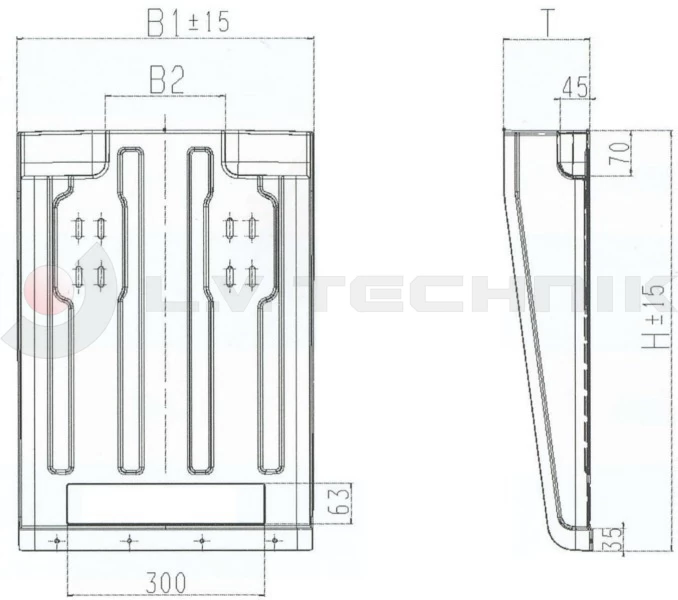 Mudguard 45.640 straight with pocket