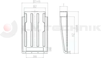 Mudguard 45.730 straight with cut