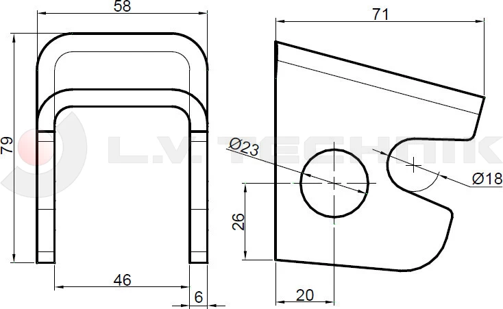 Tipper hinge support DG