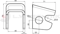 Tipper hinge support DG