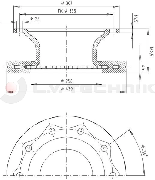 Féktárcsa 22,5" SKRS9022  ET0