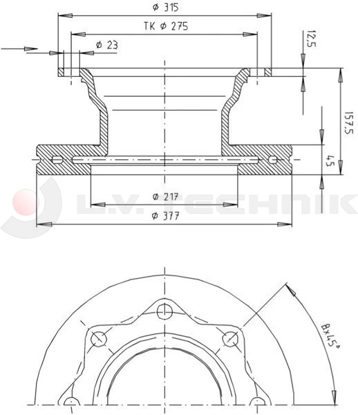 Féktárcsa 19,5" RS/RZ Knorr