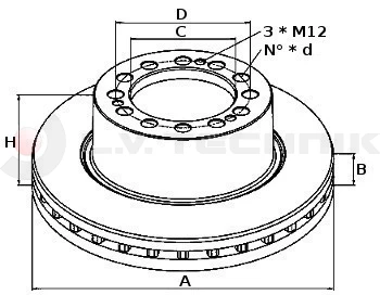 Féktárcsa 22,5" SKRB9022 ET120