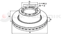 Féktárcsa 22,5" SKRB9022  ET120