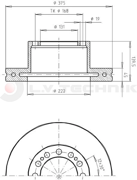 Féktárcsa 19,5" RB Wabco/Knorr