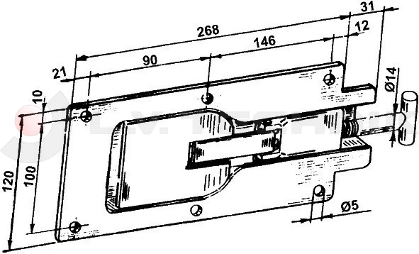 Lock with T hook